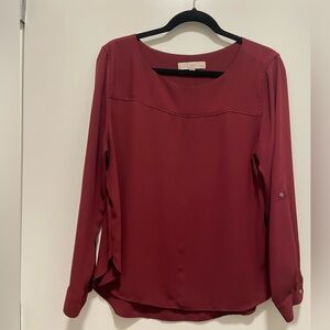 LOFT blouse maroon